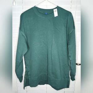 Old Navy Women's Sweatshirt Size XS Green Tunic Crew Neck Long Sleeve